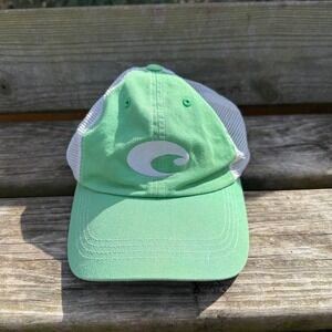 Costa Del Mar Trucker Hat Strapback Mint Green White Mesh Back Fishing Cap